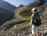 Hiker on Crow Creek Trail near Girdwood.