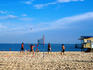 Volleyball match on Playa de los Pocitos.