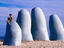 'El Mano' beach sculpture on Playa Brava.