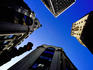 City buildings at corner of Florida and Juan D Peron Streets.