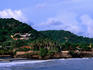 Village on Pacific coastline.