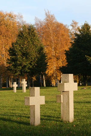 German graves near Soviet War monument.