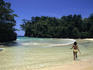 Woman at Frenchman's Cove Beach.