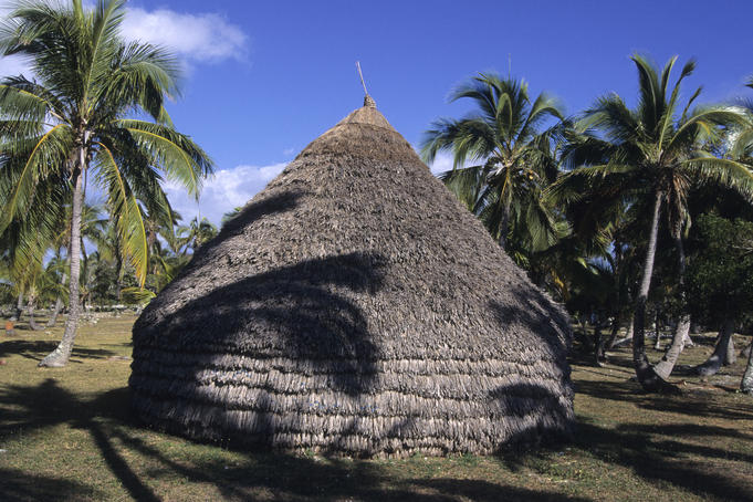 Exterior of traditional New Caledonian hut.