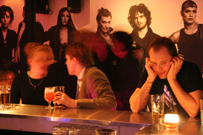 People at Runtur bar at Pravda.