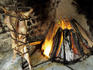 Lamb Asada cooking at Estancia Rio Penitente, near Punta Arenas, Patagonia.