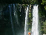 Person looking at waterfall, Cheonjiyeon Gorge.