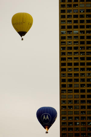 Hot air balloons over CBD.