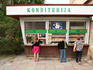 Kiosk selling Lithuanian baked goods.