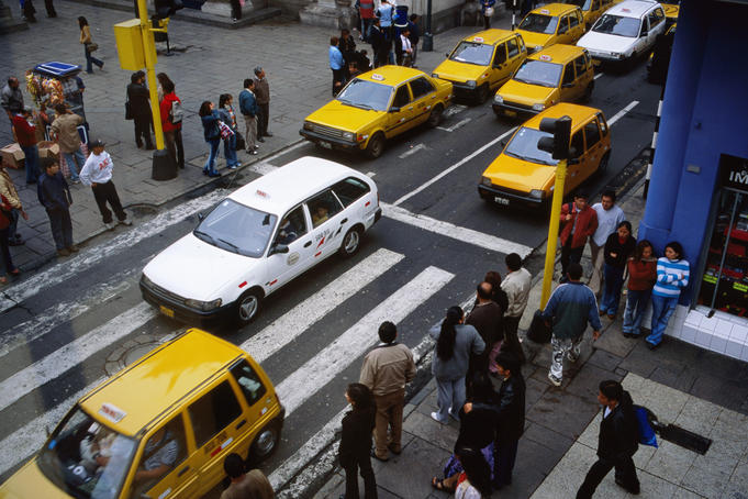 Just a few of Lima's innumerable taxis!