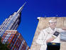 Hardrock Cafe mural, with Bell Tower in background.