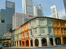 South Bridge Road, China Town, with backdrop of banking district high rises.