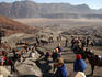 Locals waiting with horses to bring tourists back to their vehicles from base of Gunung Bromo.