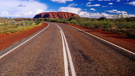 Highway near Uluru (Ayers Rock).