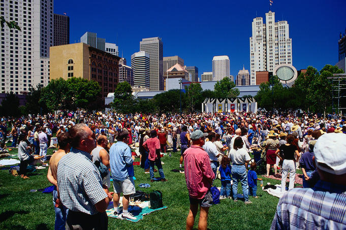 Sunday morning concert at Yerba Buena Gardens.
