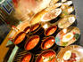 Variety of dishes available at market, Namdaemun Market.