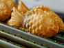Street stall food (fish-shaped dough with red bean mix inside), Insadong.
