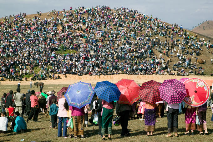 Spectators at Bull Fight at Homng's New Year.