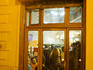 Dog tries at door of Bar Pilar, off Plaza del Tossal, Barrio del Carmen.