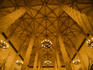 Interior of La Lonja's rib-vaulted, gothic era Merchant Building, La Seu and El Mercat.