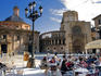 Diners in Plaza de la Virgen, Centro Historico.