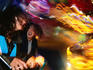 Women on amusement ride.
