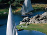 Feluccas (local sailing boats) on Nile River.