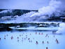 People bathing in Blue Lagoon, Reykjanes peninsula.