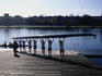 Rowers ready to embark on the Charles River - Boston, Massachusetts