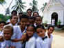 Children outside Wakaya village church.
