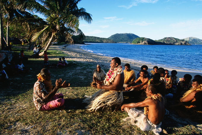 Navotua village kava ceremony on Blue Lagoon cruise.