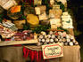Cheese and meat products for sale, Castiglione del Lago.