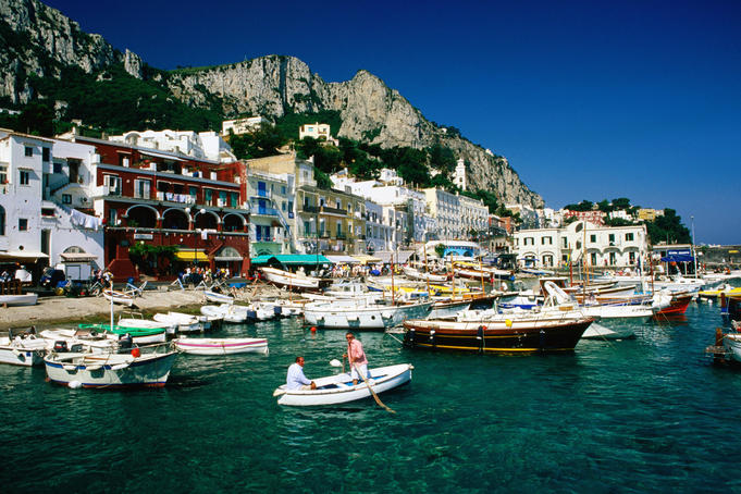 Boats in Marina Grande harbour.