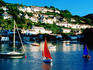 Yachts and village from Newton Ferrers, Noss Mayo, near Plymouth.