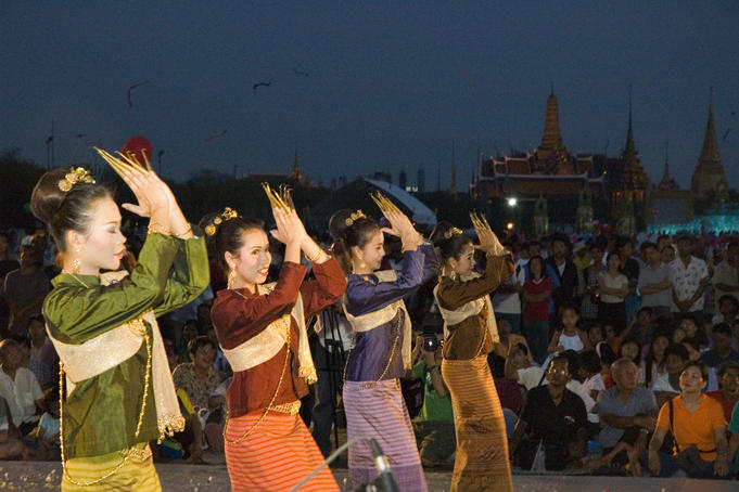 Dancers at Songkran festival.