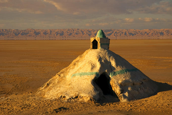 Mausoleum made entirely from salt at Chott el Jerid, south of Tozeur.