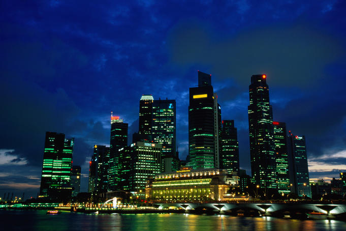 City skyline from Marina Promenade.
