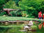 Ornithomimus dinosaur sculpture, Botanical Gardens, Austin