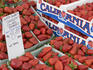 Detail of strawberries for sale at Santa Monica Farmer's Market.