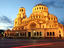 Evening view of Aleksander Nevski Church in central Sofia.
