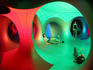 People inside Luminarium at the Sziget Festival, Obuda Island on the Danube.