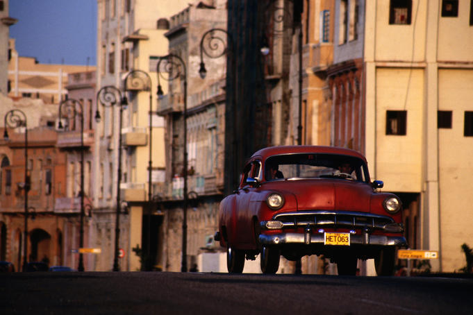 Classic American car on Malecon.