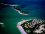 A turquoise-tinged, bird's-eye view of North Captiva Island