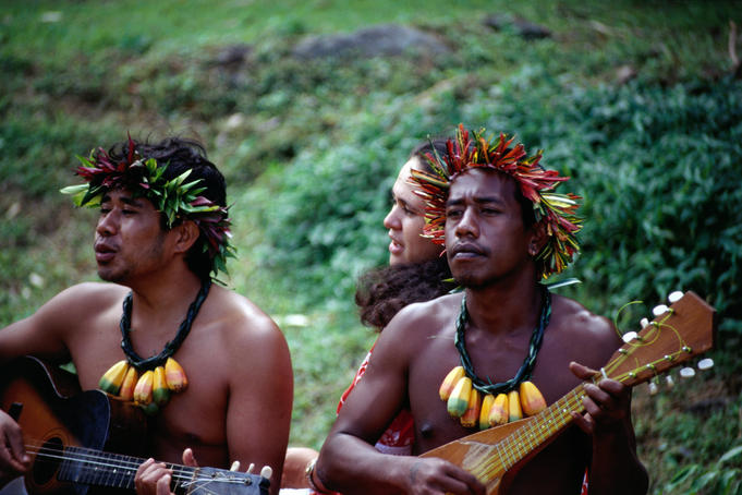 Polynesian band from Mangareva.