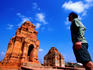 American tours ruins of Cham temple known as Po Shaknu.
