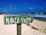 Naked beach sign.