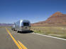 Airstream caravan on the road to Page.