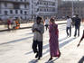 People walking through Durbar Square.