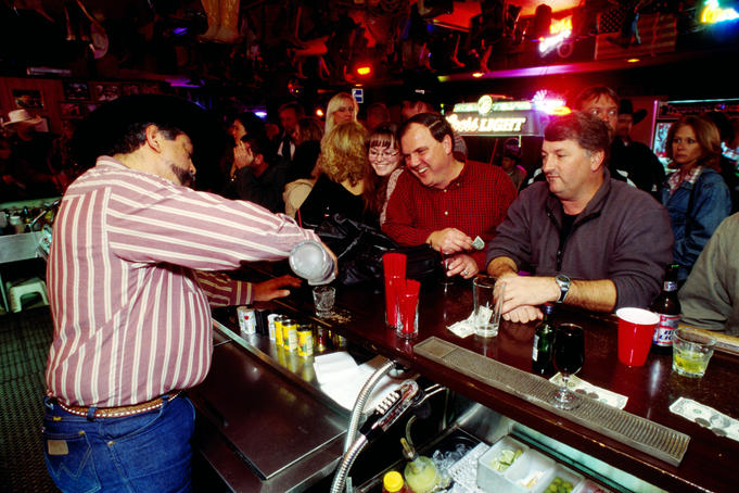 Pouring drinks at The Clayton Saloon in Contra Costa County.
