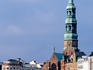 St Katherine's Church above Grain House Bridge in Speicherstadt area.